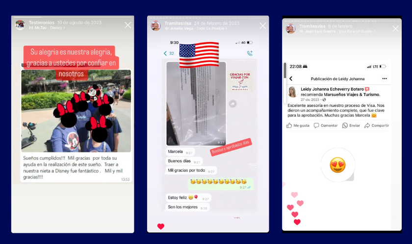Testimonio de cliente por WhatsApp